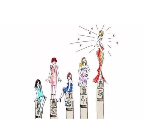 A radiant golden-haired woman in a flowing red gown stands atop the highest podium in what makes environ different part 1