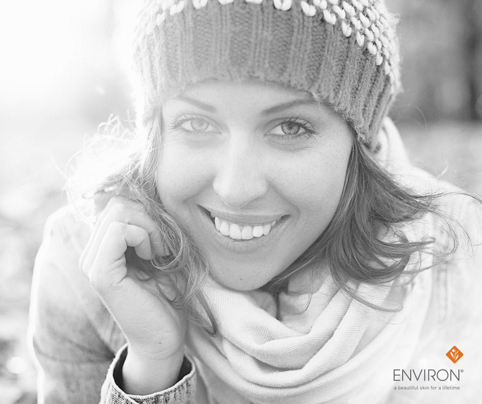 Knitted beanie with textured pattern and decorative white beads along the brim for autumn skin protection