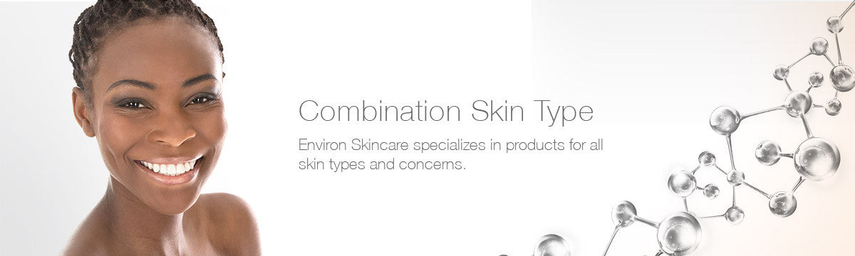 A smiling woman with short dark curly hair and defined makeup representing combination skin care.