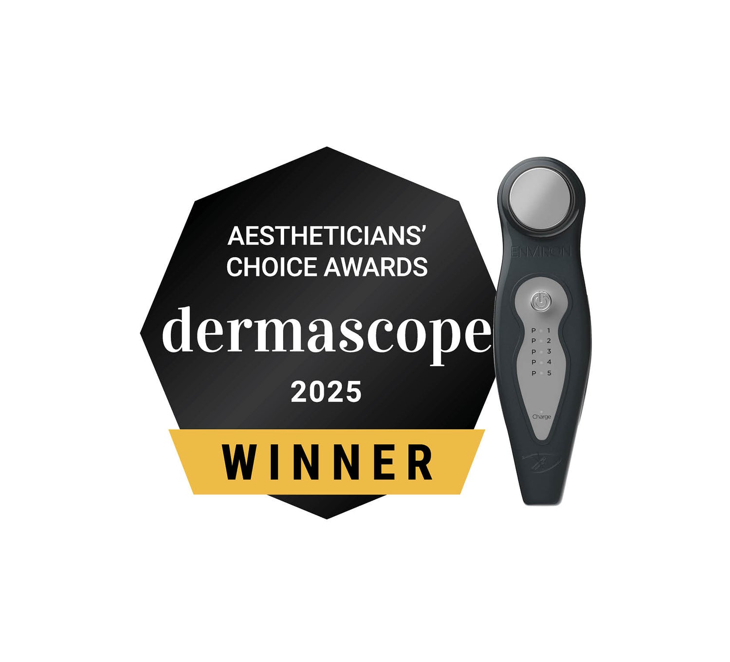 Black and silver dermascope device with a sleek, ergonomic design.