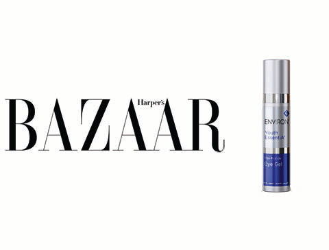 Silver and blue environ youth essential dark circle eye gel in a sleek, cylindrical bottle with metallic accents.