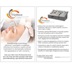 A skin care professional performs a TriaWave facial treatment on a woman to target wrinkles and signs of aging using an advanced non-invasive cosmetic machine.