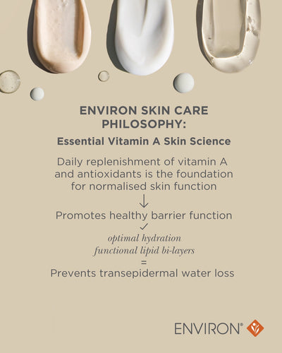Beige, white, and clear liquid skincare products are displayed in dollops against a neutral background.