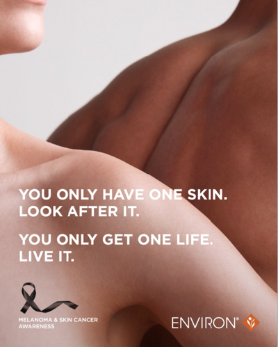 A black ribbon symbol for melanoma and skin cancer awareness.