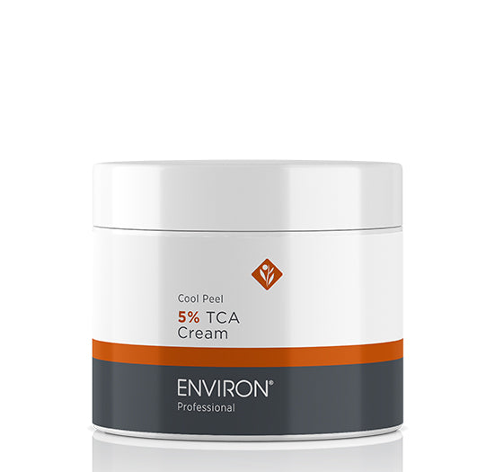 A jar of Environ Professional Cool Peel 5% TCA Cream stands against a plain white background.